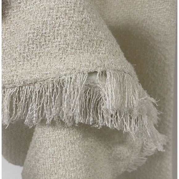 Something Navy Tweed Frayed Wide Leg Pants Ivory Coastal Bridal Chic Casual 2 - Picture 8 of 14